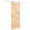 vidaXL Puerta Corredera Natural y Blanco 80 x 210 cm