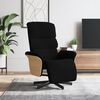 vidaXL Sill&oacute;n reclinable con reposapi&eacute;s tela negra