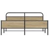 vidaXL Estructura de cama sin colch&oacute;n metal roble ahumado 150x200 cm
