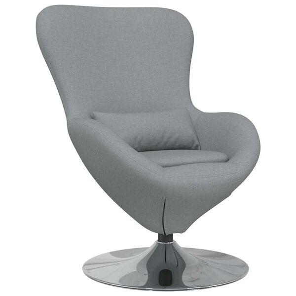 vidaXL Sillón huevo Gris Claro 63 x 73 x 90 cm tela