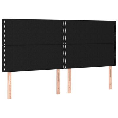 vidaXL Cama box spring con colchón tela negro 160x200 cm
