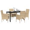 vidaXL Conjunto de Comedor de Jard&iacute;n 5 pcs Beige rat&aacute;n sint&eacute;tico