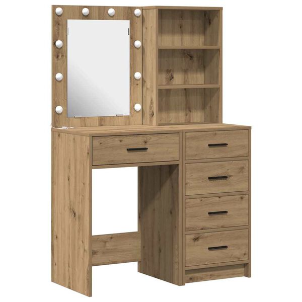 vidaXL Mesa de tocador con caj&oacute;n 2 pcs Marr&oacute;n 50 x 41 x 135 cm