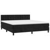 vidaXL Cama box spring con colch&oacute;n terciopelo negro 160x200 cm