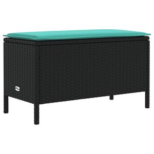 vidaXL Reposapi&eacute;s de Jard&iacute;n Negro y Turquesa 80 x 38 x 42 cm