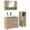 vidaXL Juego de muebles de ba&ntilde;o con caj&oacute;n 3 pcs Roble Sonoma