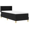 vidaXL Cama tipo Box Spring con colch&oacute;n Negro 200 x 80 cm Poli&eacute;ster