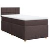 vidaXL Cama box spring con colch&oacute;n tela marr&oacute;n oscuro 80x200 cm