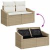 vidaXL Conjunto de sof&aacute;s de jard&iacute;n 9 pcs Beige y Crema rat&aacute;n sint&eacute;tico