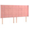 vidaXL Cabecero con LED de terciopelo rosa 163x16x118/128 cm