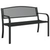 vidaXL Banco de jard&iacute;n de acero negro 119 cm