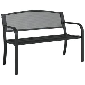vidaXL Banco de jard&iacute;n de acero negro 119 cm