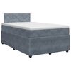 vidaXL Cama box spring con colch&oacute;n Gris oscuro 120 x 190 cm Terciopelo