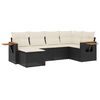 vidaXL Set de sof&aacute;s de jard&iacute;n 6 piezas y cojines rat&aacute;n sint&eacute;tico negro