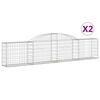 vidaXL Cestas de gaviones 2 uds forma de arco hierro 300x30x60/80 cm