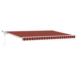 vidaXL Toldo retr&aacute;ctil Naranja y Marr&oacute;n 450 x 350 cm Poli&eacute;ster