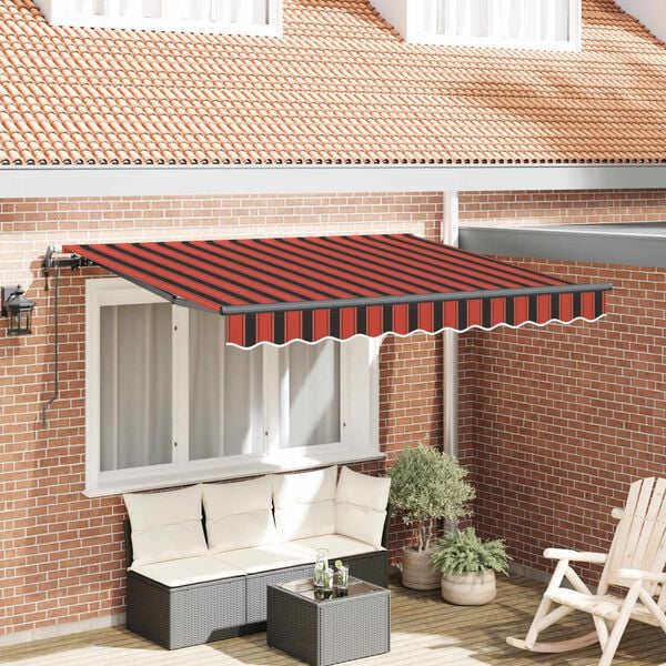 vidaXL Toldo Retr&aacute;ctil Marr&oacute;n 250 x 200 cm tela