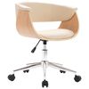 vidaXL Silla de comedor giratoria madera curvada cuero sint&eacute;tico crema