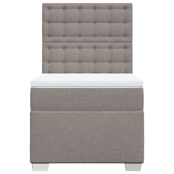 vidaXL Cama box spring con colchón tela gris taupe 100x200 cm