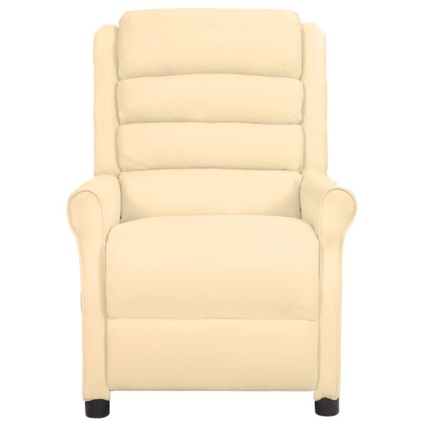 vidaXL Sill&oacute;n reclinable el&eacute;ctrico de cuero sint&eacute;tico crema