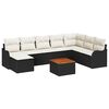 vidaXL Conjunto de sof&aacute;s de jard&iacute;n 9 uds. Negro rat&aacute;n sint&eacute;tico