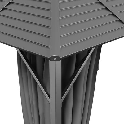 vidaXL Cenador con techo doble gris antracita 3x3 m