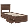 vidaXL Estructura de cama Roble Marr&oacute;n 75 x 190 cm Madera Ingenieril