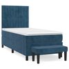 vidaXL Cama box spring con colch&oacute;n terciopelo azul oscuro 90x190 cm