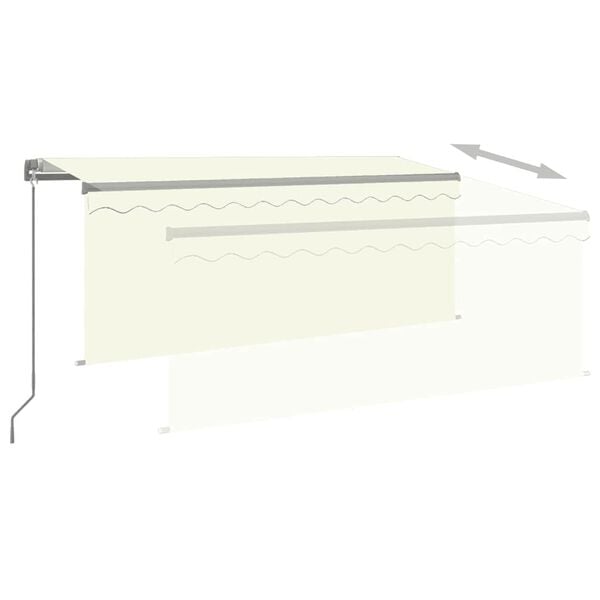 vidaXL Toldo retr&aacute;ctil manual con persiana crema 3,5x2,5 m
