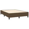 vidaXL Cama box spring colch&oacute;n luces LED tela marr&oacute;n oscuro 140x190 cm
