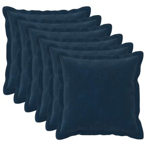 vidaXL Coj&iacute;n 6 uds. HOUTEN Azul 30 x 30 cm Microfibra de forro polar