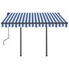 vidaXL Toldo manual retr&aacute;ctil con LED azul y blanco 3,5x2,5 m
