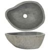 vidaXL Lavabo ovalado piedra de r&iacute;o (37-46)x(29-36) cm