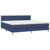 vidaXL Cama box spring con colch&oacute;n y LED tela azul 200x200 cm