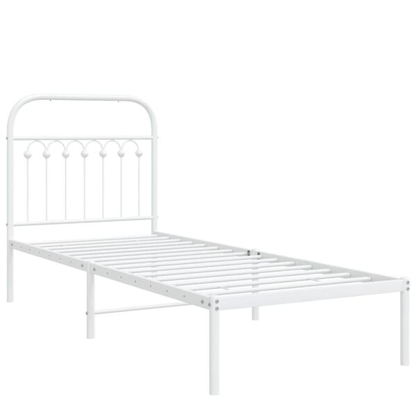 vidaXL Estructura cama sin colchón con cabecero metal blanco 80x200 cm