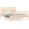 vidaXL Estructura de cama de matrimonio con cabecero madera maciza