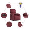 vidaXL Sill&oacute;n de masaje elevable el&eacute;ctrico cuero artificial rojo tinto