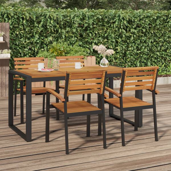 vidaXL Mesa de jard&iacute;n con patas en U madera maciza acacia 160x80x75 cm