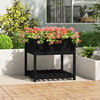vidaXL Jardinera con estante madera maciza pino negro 82,5x82,5x81 cm