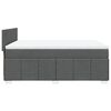 vidaXL Cama box spring con colchón tela gris oscuro 140x200 cm
