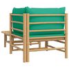 vidaXL Set de muebles de jardín 2 piezas bambú con cojines verde