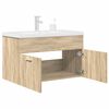 vidaXL Mueble de ba&ntilde;o con lavabo incorporado y grifo roble Sonoma