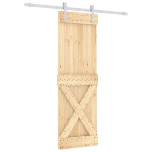 vidaXL Puerta corredera con herrajes madera maciza de pino 70x210 cm