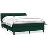 vidaXL Cama box spring con colch&oacute;n terciopelo verde oscuro 160x220 cm