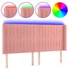 vidaXL Cabecero con LED de terciopelo rosa 163x16x118/128 cm
