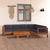 vidaXL Muebles de jard&iacute;n 7 pzas con cojines gris oscuro madera acacia