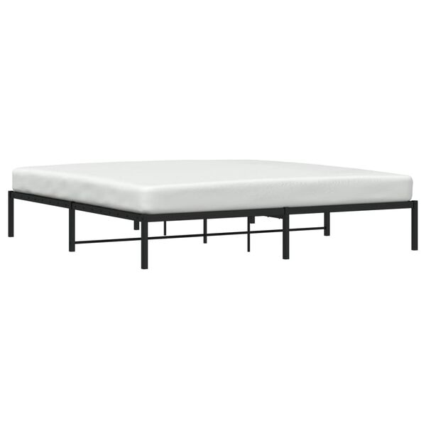 vidaXL Estructura de cama sin colch&oacute;n metal negro 200x200 cm