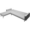 vidaXL Sof&aacute; cama de esquina tela negro y gris 218x155x69 cm