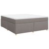 vidaXL Cama box spring con colch&oacute;n tela gris taupe 180x200 cm