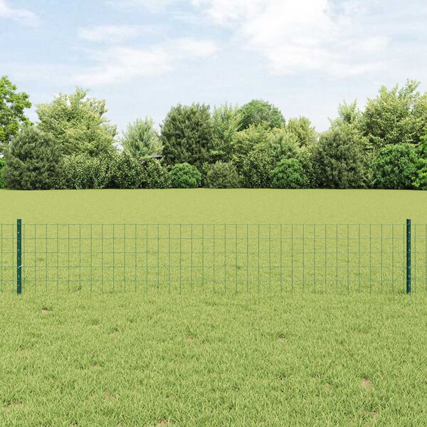 vidaXL Valla con Poste Verde 0,4 x 25 m Acero y PVC